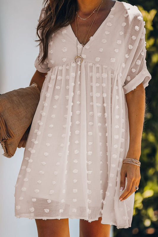 Women Pom Babydoll Tunic Dress