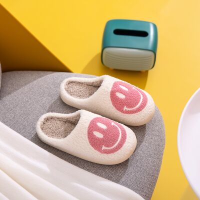 Smiley Face Slippers pink