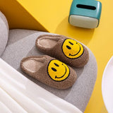 Smiley Face Slippers brown